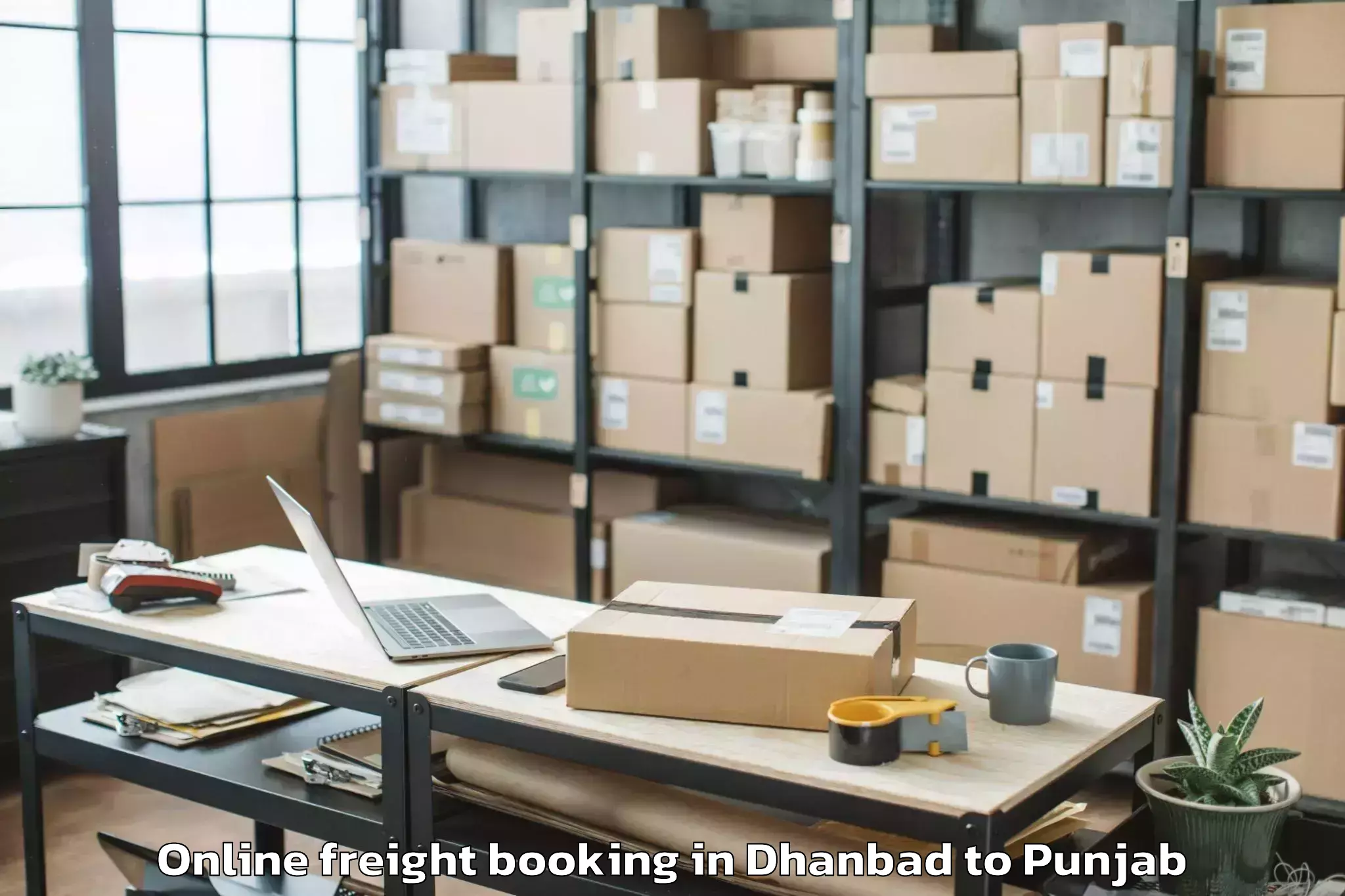 Easy Dhanbad to Barnala Online Freight Booking Booking